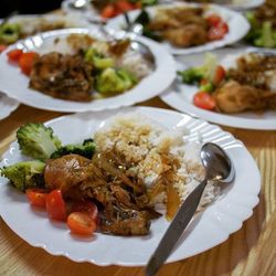 Close-up of food served in plate