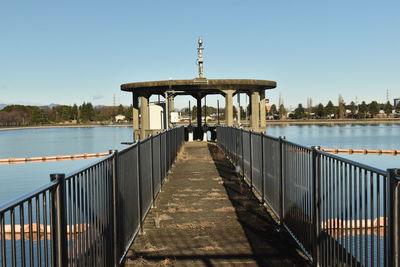 View of bridge over river against sky