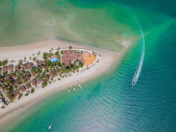 High angle view of beach