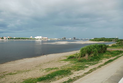 Scenic view of beach against sky