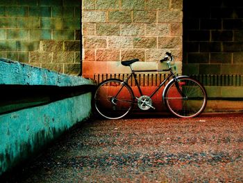 Bicycle against wall