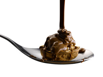 Close-up of ice cream against white background