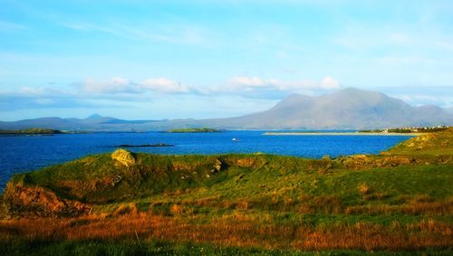 Co. galway ireland, bog hills and sea