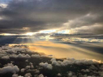 Aerial view of clouds over sea