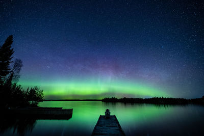 Aurora reflecting on water