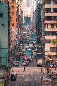 High angle view of city street