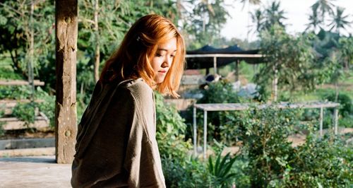 Young woman in park