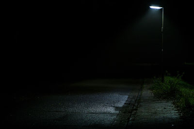 Empty road at night