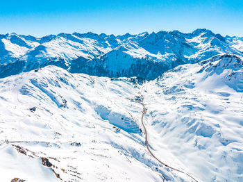 Alpine ski resort st. anton am arlberg in winter time