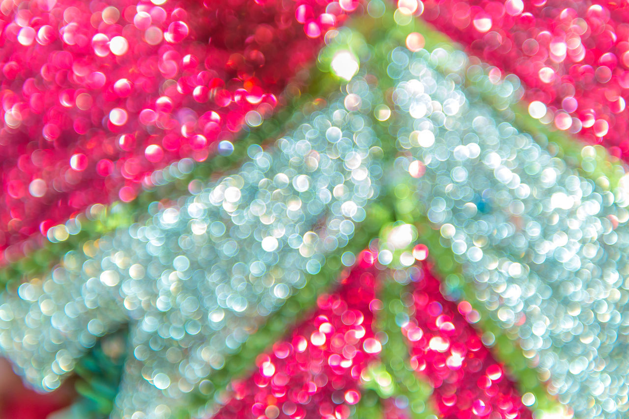 FULL FRAME SHOT OF MULTI COLORED CHRISTMAS DECORATIONS