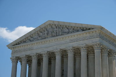 Low angle view of historical building against sky