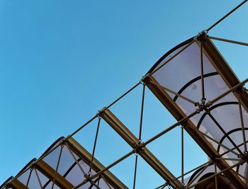 Low angle view of built structure against blue sky