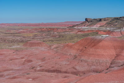 View of rock formations in desert