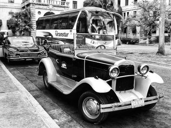 Vintage car on street in city