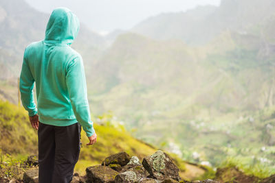 Man standing on mountain