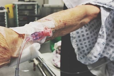 Close-up of person preparing food