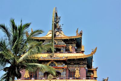 Low angle view of temple against clear sky