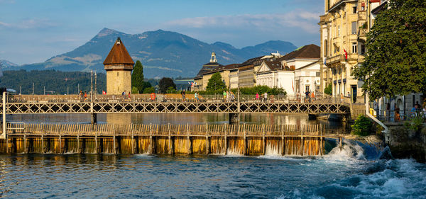 Bridge over river in city