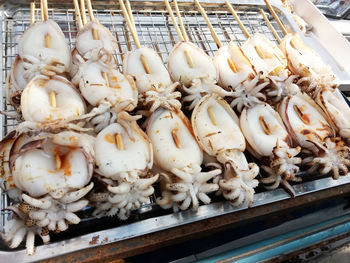 High angle view of vegetables for sale at market stall