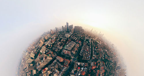 Aerial view of buildings in city