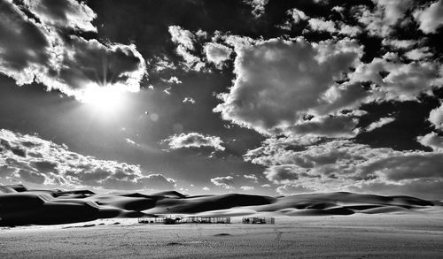 Scenic view of land against sky