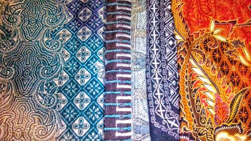 Full frame shot of patterned for sale in market