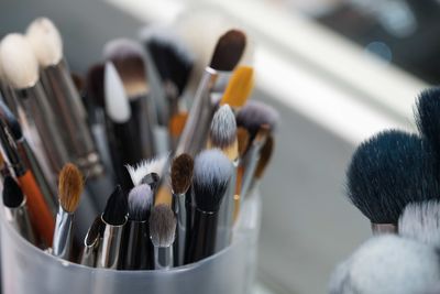 Make up brushes close up shot