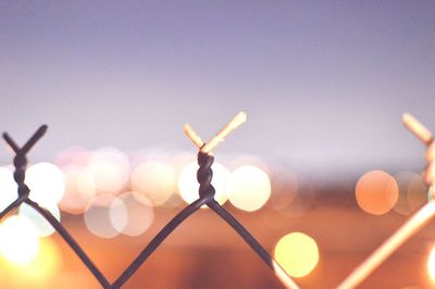 Low angle view of illuminated lights