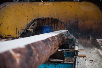 Old rusty machine in factory