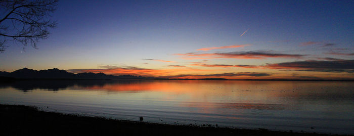 Scenic view of sunset over sea