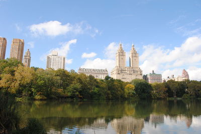 A view of san remo from harrison pond,  central park