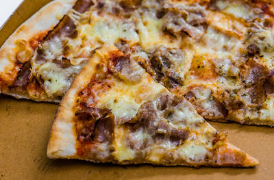 Close-up of pizza on plate