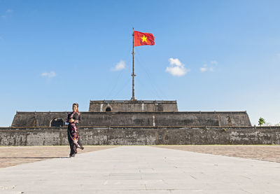 Beautiful woman at the imperial fortress in hue / vietnam