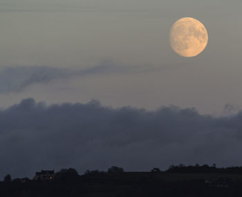 Scenic view of moon against sky at sunset