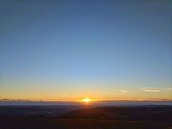Scenic view of landscape against sky during sunset