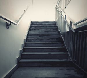 Low angle view of empty staircase in building