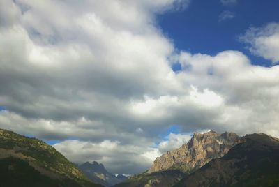 Low angle view of mountain against sky