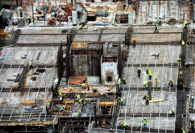 People working at construction site