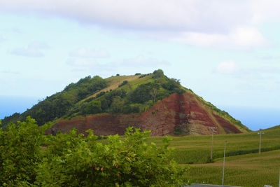 Scenic view of mountain against sky