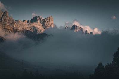 Panoramic view of mountains against sky