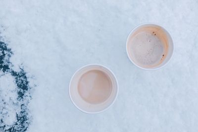 High angle view of coffee on table