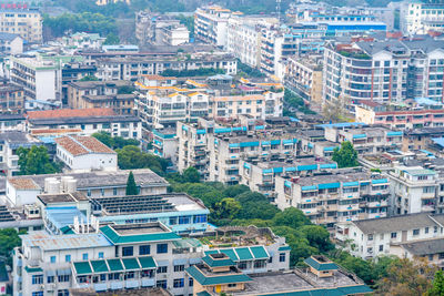 An aerial view of guilin city, guangxi province, china