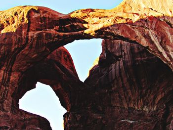 Low angle view of rock formation