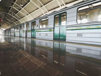 Train at railroad station platform