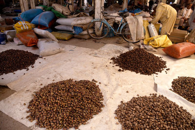 Heap of food for sale at market