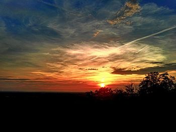 Silhouette of landscape at sunset