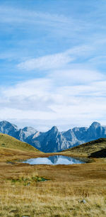 Old fashioned, vintage, film photography on dolomite and italian alp