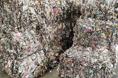 Full frame shot of paper garbage recycling 