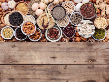 High angle view of spices on table