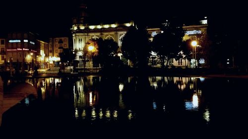 Illuminated city at night